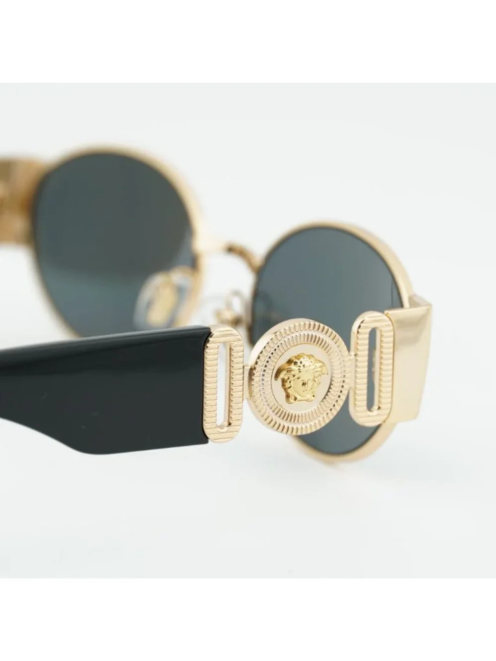 Versace VE2299 1002/87 Sunglasses Gold Oval Frame, Grey Lenses